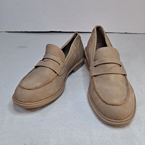 Rocket Dog Shoes Womens 6 Gabby Penny Loafers Beige Faux Leather Moc Toe Low - Picture 1 of 11